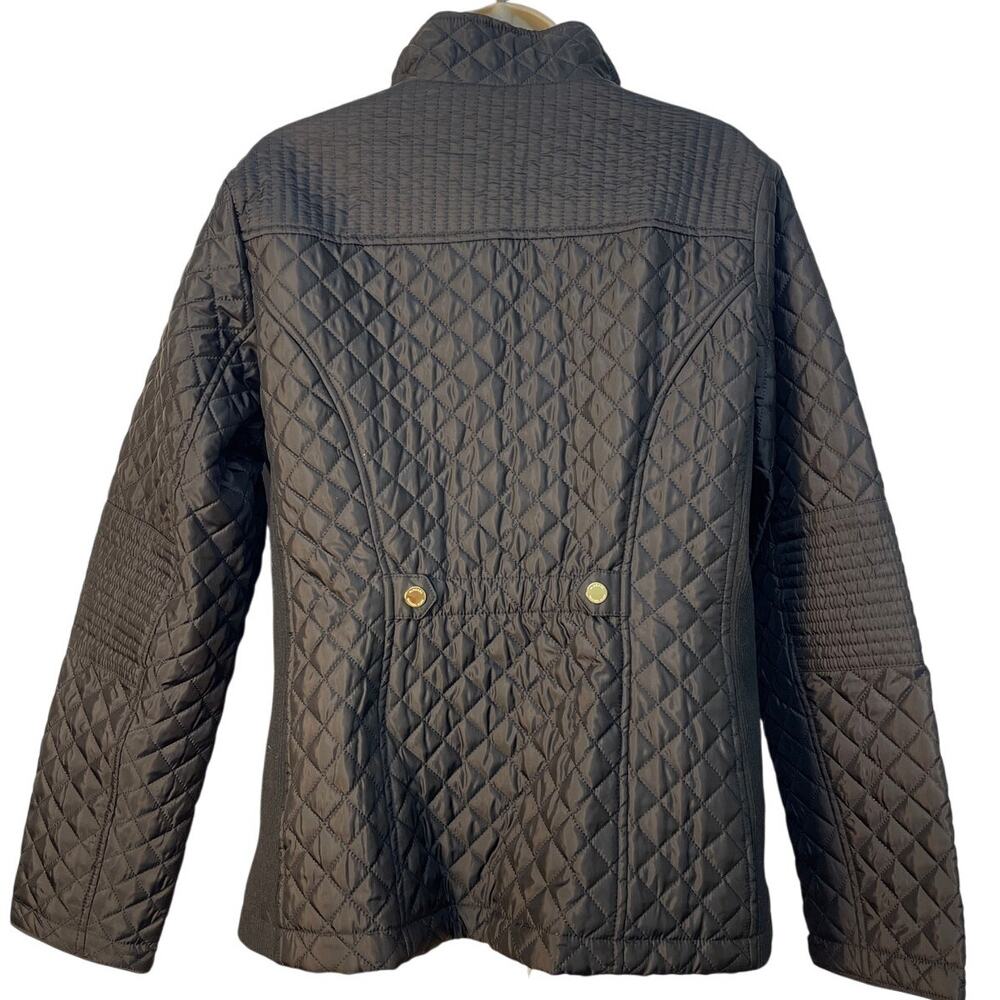 Michael Kors Quilted Long Sleeve Full Zip Jacket Color Black Size L - Picture 2 of 8